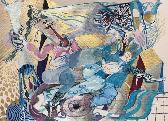 3. Ganymed und Hebe 1von 8), 2025, Gouache